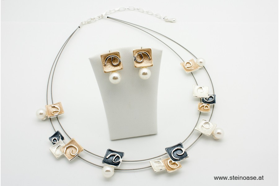 Mode-Collier Spirale & Perle